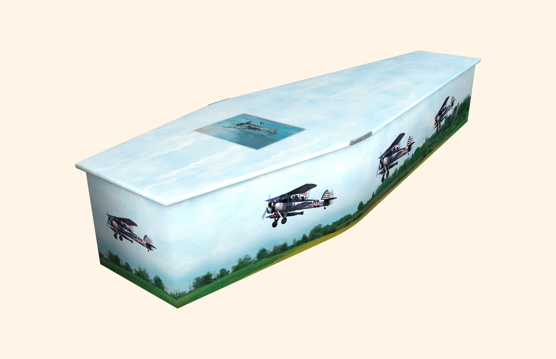 Swordfish design on a traditional coffin